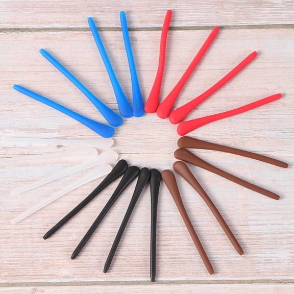 ADDHAT Eyeglass Arm Sleeves 10 Pairs Black Non- Round End Covers for Glasses and Comfort