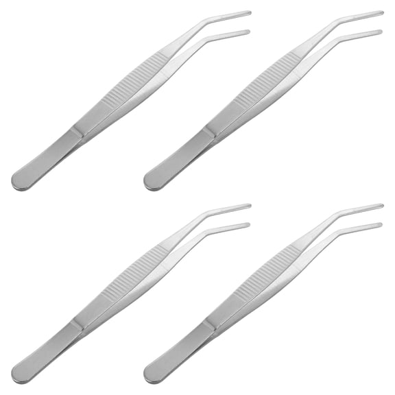 ADDHAT Gardening Tools 4Pcs Curved Tweezers for Diy Projects Bonsai Work