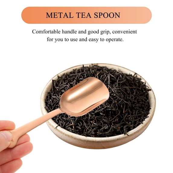 ADDHAT Golden Stainless Steel Tea Spoon with Comfortable Grip, Compact Design for Home and Kitchen Use