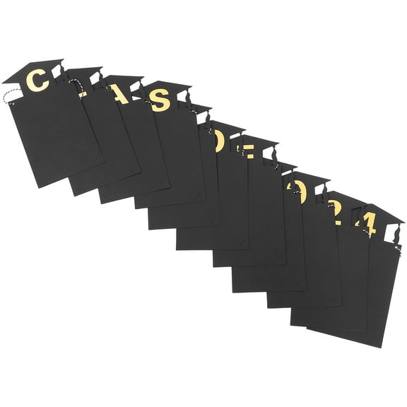 ADDHAT Graduation Garland Bunting Sign 1 Set Black Paper for Photo Sessions and Graduation Theme Highlight