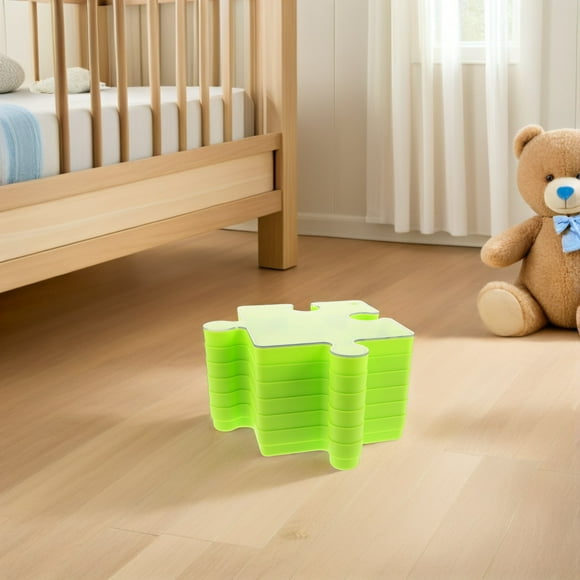 ADDHAT Green Portable Plastic Puzzle Storage Box with Lid, Large Capacity, Perfect for Home and Travel, Set of 6 Pieces