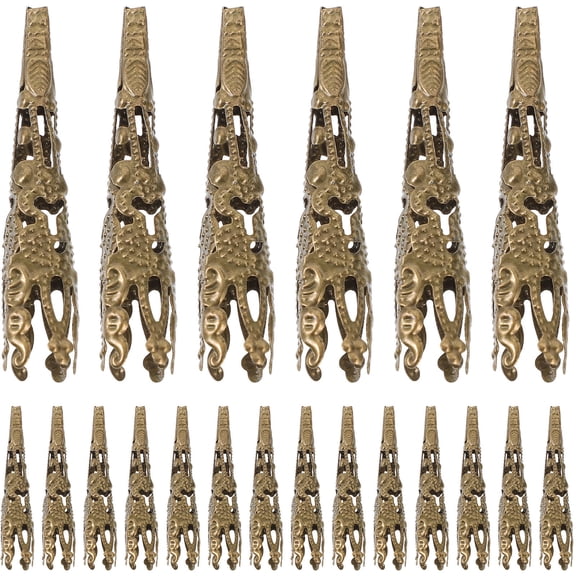 ADDHAT Metal Bead Caps 4.2x0.8x0.8in Cone Shaped Trumpet Flower for Jewelry Makers