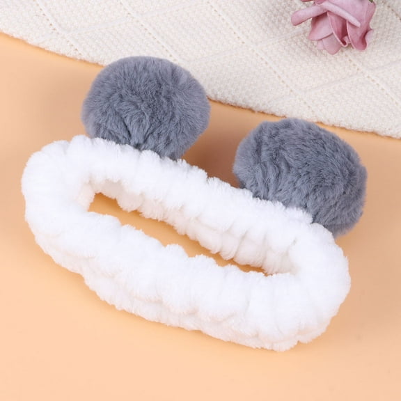 ADDHAT Elastic Hairband Grey Panda Ear Headband Soft Lightweight for Sports