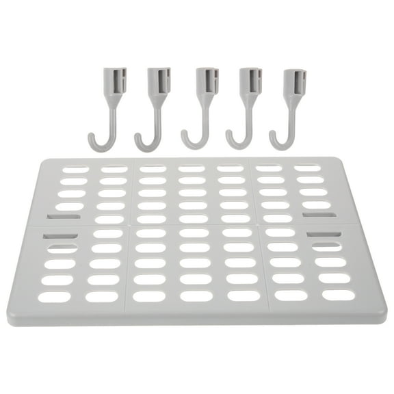 ADDHAT Pegboard with Hooks 1 Set Wall Mount Display Grey PP Material Simple and Practical Space Saving 11.6x8.3in