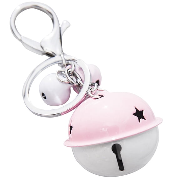 ADDHAT Pink Metal Bell Keychain with Charming Rabbit Pendant for Bag Decoration