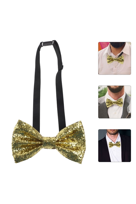 Pre-tied Golden Bow Tie for Men, 1 Piece, Perfect for Formal Wear, Weddings, , and Special Occasions