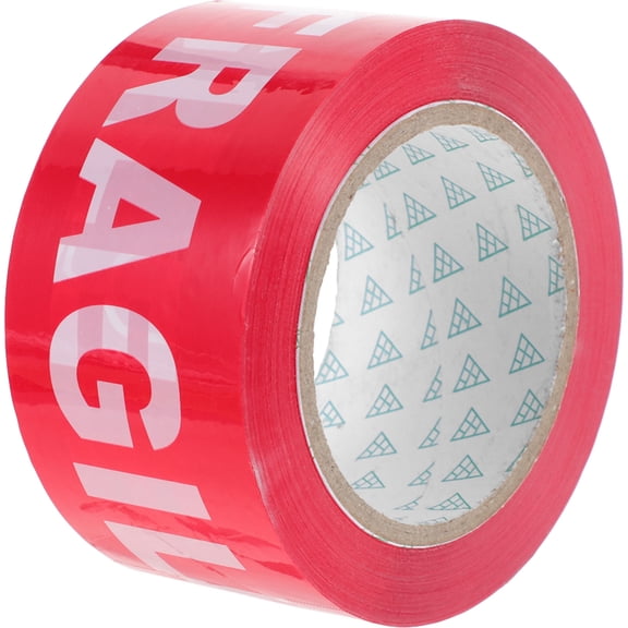 ADDHAT Red With White Letters 1 Roll 100m x 2.4in Polyethylene Film Adhesive Tape Packaging Fragile Warning Labels