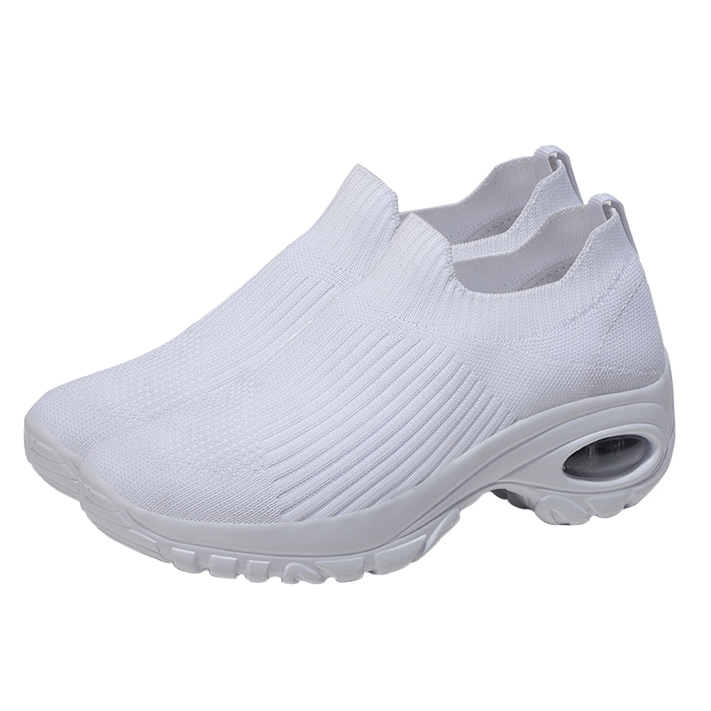 Tenis casuales ligeros y transpirables de mujer ADDHAT en PU blanco para correr y caminar, par