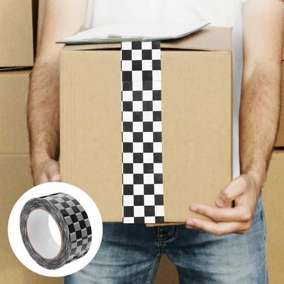 ADDHAT Strong Packing Tape 1 Roll Checkerboard for Office and Goods Packaging