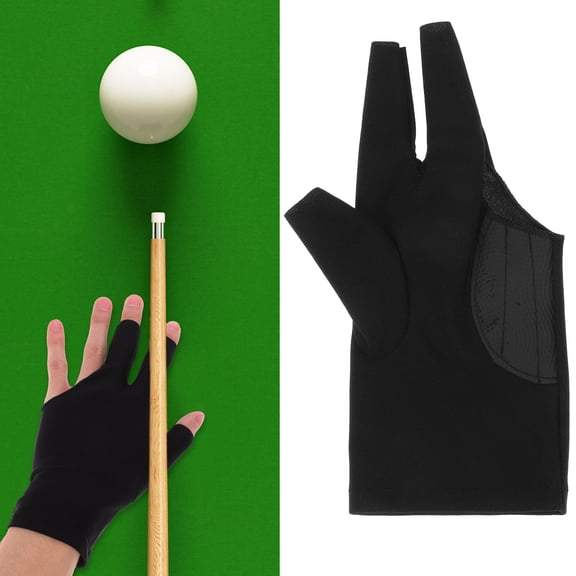 ADDHAT Black Snooker Glove for Cue Sports, Comfortable Polyester with Wear-Resistant Fabric and Adjustable Fit