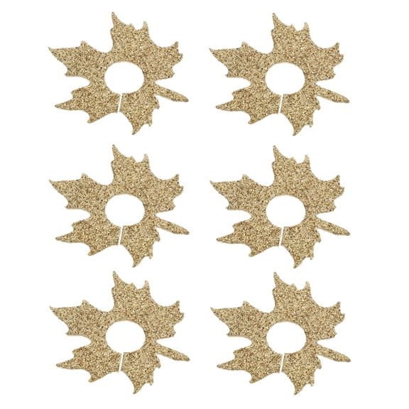 ADDHAT Thanksgiving Table Decoration 6Pcs Nonwoven Wine Glass Ring in Leaf Shape
