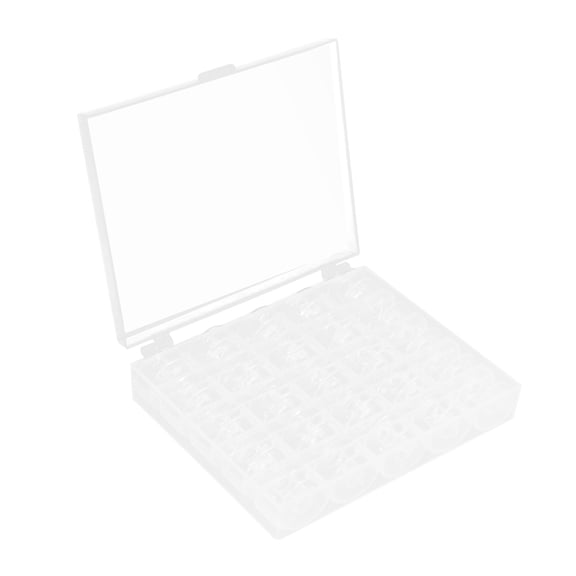 ADDHAT 1Set Plastic Sewing Machine Bobbins with 25 Compartments Storage Box for Thread Accessories