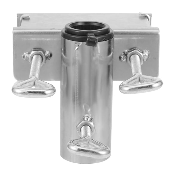 ADDHAT Umbrella Stands Parasol Holder Silver Metal Rectangular Shape for Outdoor Camping 1Pcs