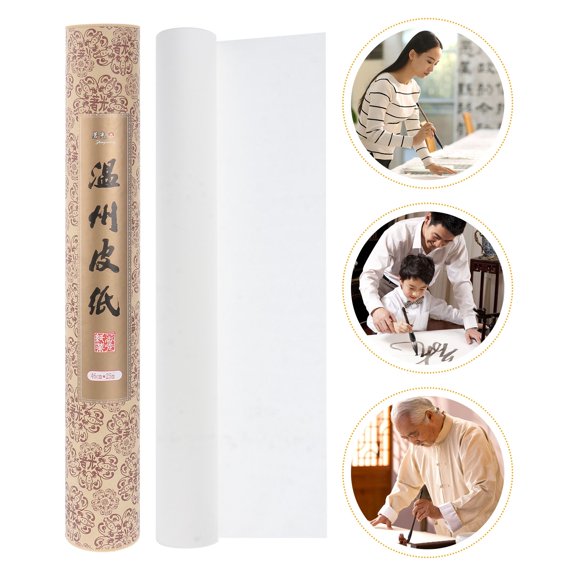 ADDHAT White Painting Paper Roll Thin Tough Smooth Sketch and Calligraphy Paper for Professional and Practice Use