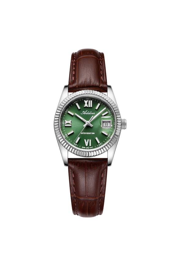 Women's Dress Watch 50M Waterproof, Swiss Quartz Analog BGW9 Luminous Hands Stainless Steel Case Brown Band AW25901