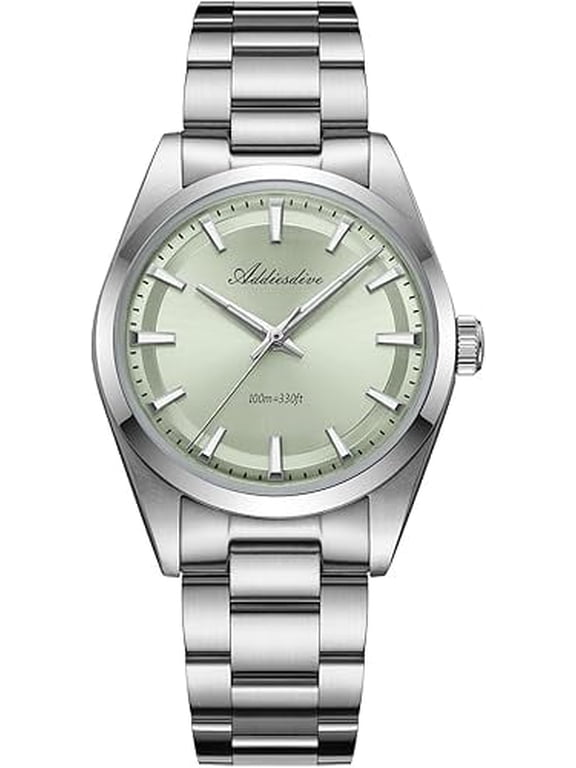 36 mm Dial Luxury Men's Watch VH31 Luminous Analog Quartz Watch Water Resistant 100 M for Diving Swimming Mint Green Dial
