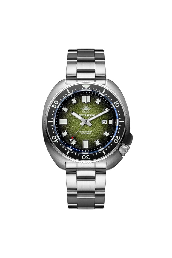 AD2511 200M Diver Watch, 43.8mm Stainless Steel Ceramic Bezel Sapphire Glass Luminous Men's Wristwatch