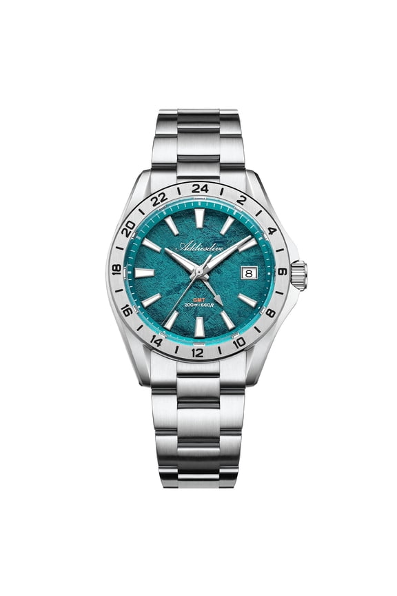 Men’s GMT Watch 38mm Swiss Quartz Dual Time Sapphire Crystal 200M Waterproof Stainless Steel Watch Gift for Men