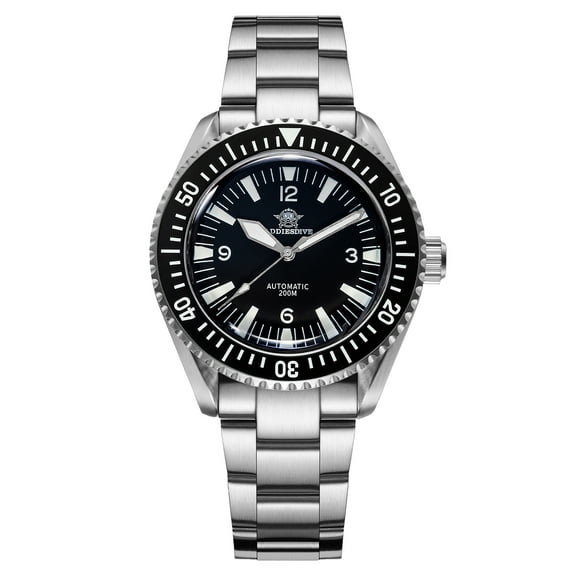 ADDIESDIVE Automatic Diver Watches for Men 200M Waterproof Sapphire Glass Mechanical Watches Japanese NH35A Movement with Ceramic Bezel & Luminous Men's Watch,Waffle Band