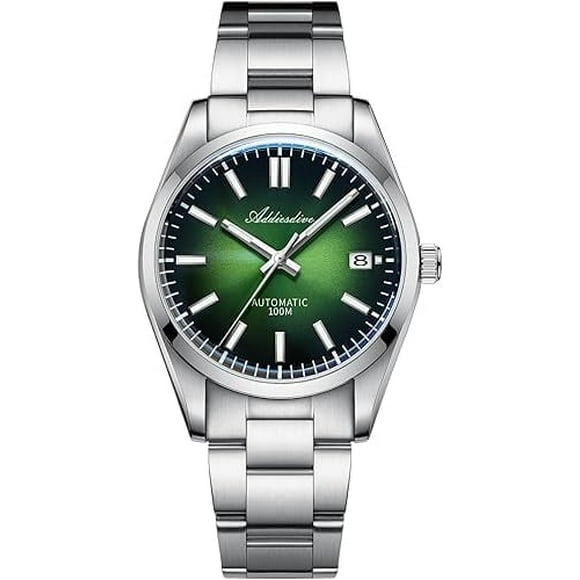 ADDIESDIVE Men's Automatic Watch with Green Gradient Dial, Sapphire Crystal NH35 Movement, 100m Water Resistance Diver Watch, BGW9 Luminous
