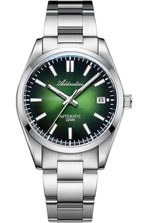 Men's Automatic Watch with Green Gradient Dial, Sapphire Crystal NH35 Movement, 100m Water Resistance Diver Watch, BGW9 Luminous