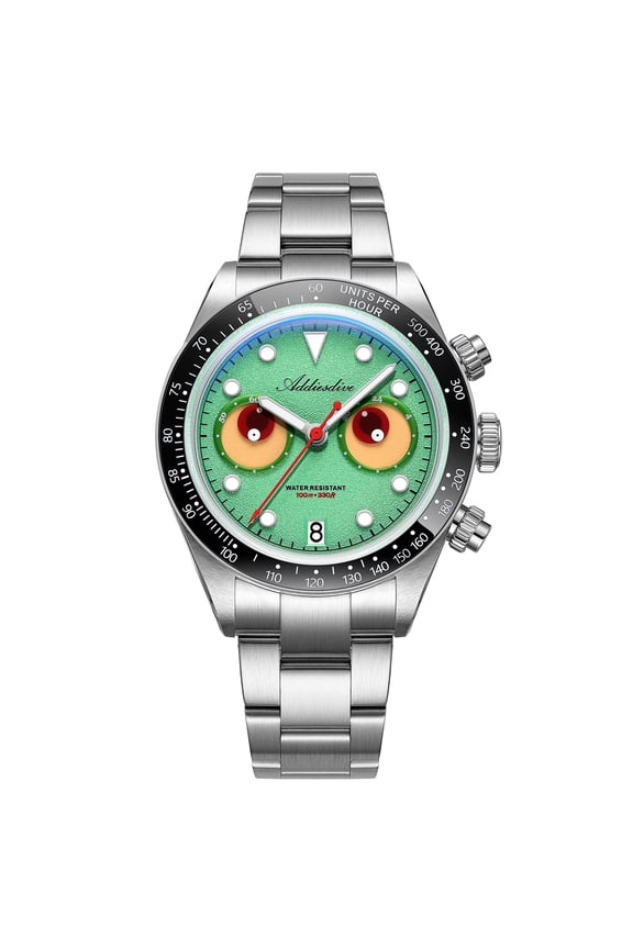Chronograph Watches for Men 40mm VK64 Quartz Movement Ceramic Bezel 100M Waterproof BGW9 Luminous Calendar Wrist Watch Green Dial