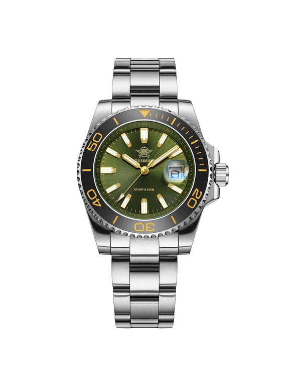 Diver Watches for Men 200m Waterproof, Japanese Quartz Movement, Ceramic Bezel, Luminous, Stainless Steel Men's Quartz Watch