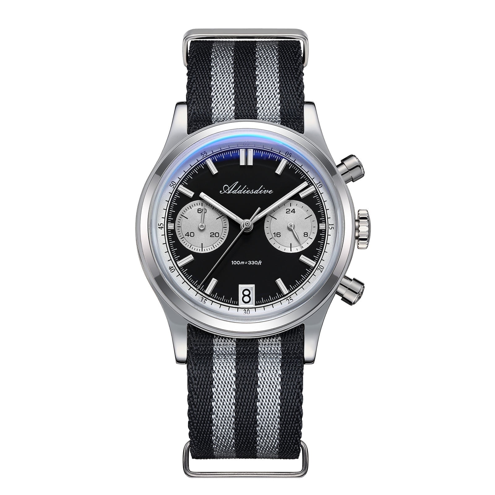 ADDIESDIVE Analoog kwartshorloge voor heren, duikhorloge BGW9, oplichtend, 200 m, waterdicht, met elastiek, zwart/oranje., Klassiek ADDIESDIVE Analoog kwartshorloge voor heren, duikhorloge BGW9, oplichtend, 200 m, waterdicht, met elastiek, zwart/oranje., Klassiek