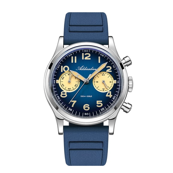 ADDIESDIVE Men's 38mm Dive Chronograph – VK64 Mechaquartz, 100M Water-Resistant, Super-LumiNova Dial, Stainless Steel Case