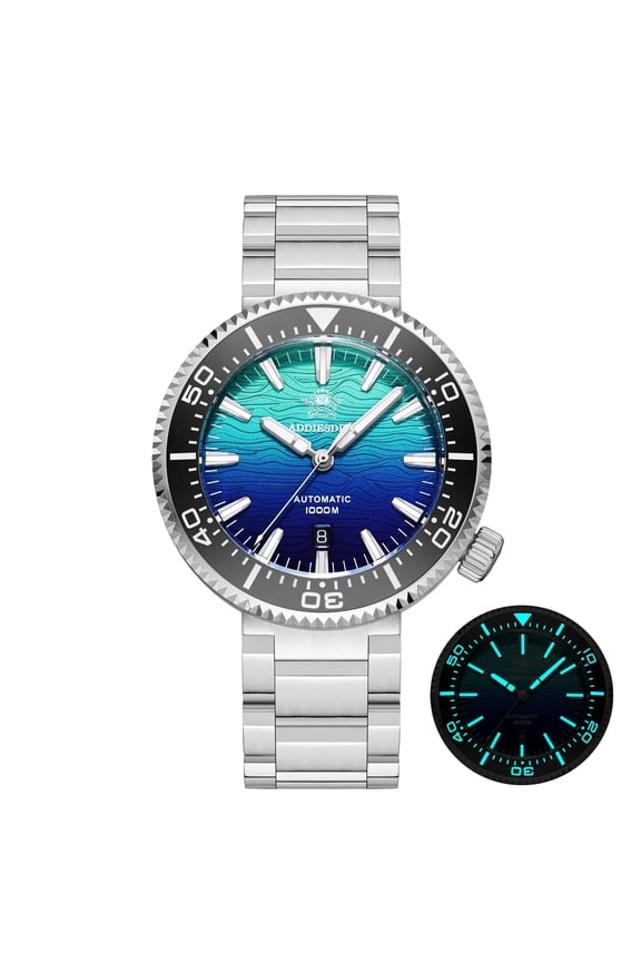 Men's Automatic Dive Watch 1000m Waterproof, Mechanical Watch with Ceramic Bezel & Sapphire Crystal, Luminous, Stainless Steel Band