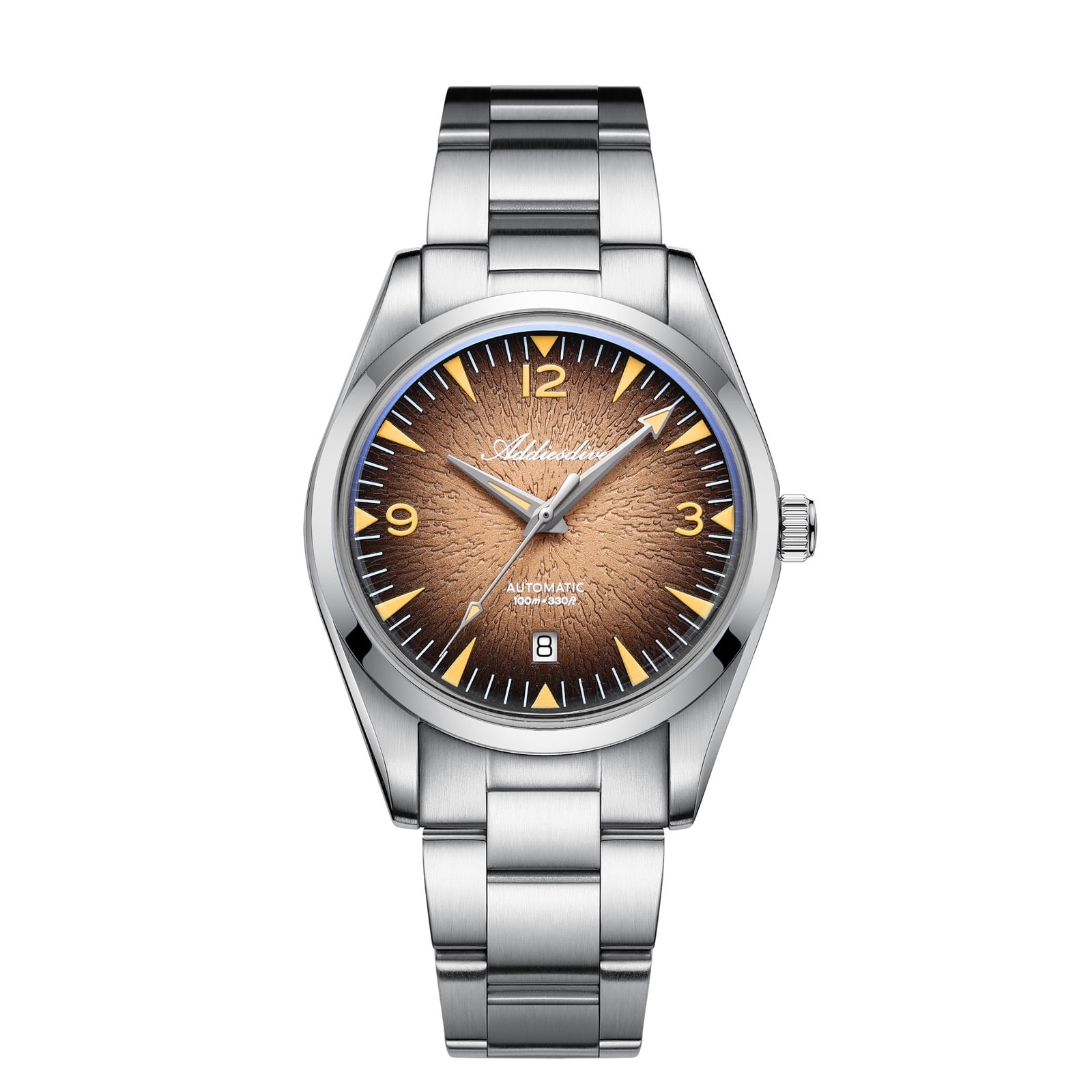 ADDIESDIVE Men's Automatic Dive Watch 100m Waterproof, Japanese 8215 Movement, Luminous, Stainless Steel Bracelet, Luxury Analog Watch for Men