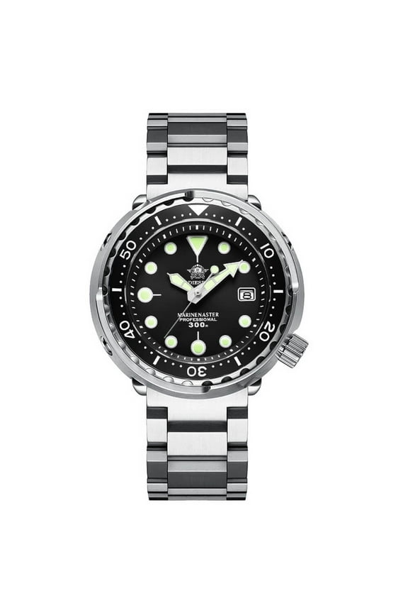 Men's Automatic Dive Watch 300M Waterproof, NH35A Movement, Analog Watches with Sapphire Crystal, Ceramic Bezel, Luminous Black Dial