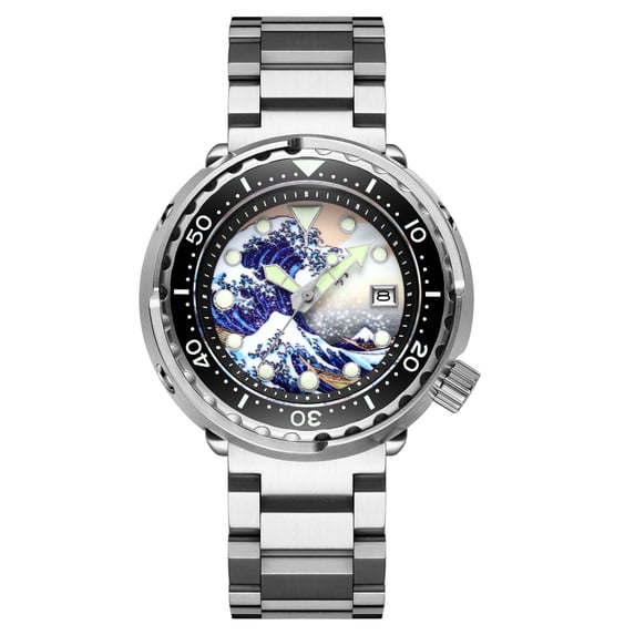 ADDIESDIVE Men's Watch 300M Waterproof Automatic Dive Watch, NH35A Movement, Analog Watches with Sapphire Crystal, Ceramic Bezel, Luminous Dial