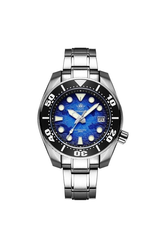 Mens Automatic Diver Watch, NH35 Movement, 200M Water Resistance, Sapphire Crystal, Stainless Steel, BGW9 Luminous