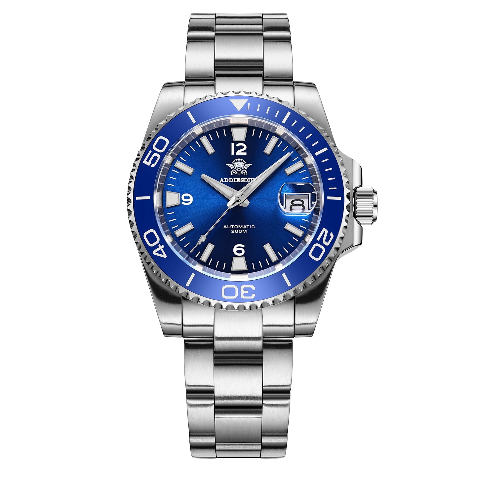 ADDIESDIVE Men's Automatic Diver Watch 200M Waterproof, Japanese Mechanical Movement, Sapphire Crystal & Ceramic Bezel, Super-LumiNova BGW9/C3, Stainless Steel Dive Watch