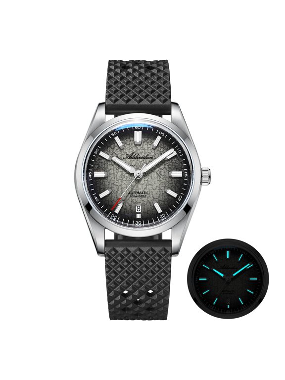 Men's Automatic Mechanical Watch - 39mm Japanese Movement, 100M Water Resistant Dive Watch with Date, Super Luminous BGW9 Blue, Fluoroelastomer Strap AD2531