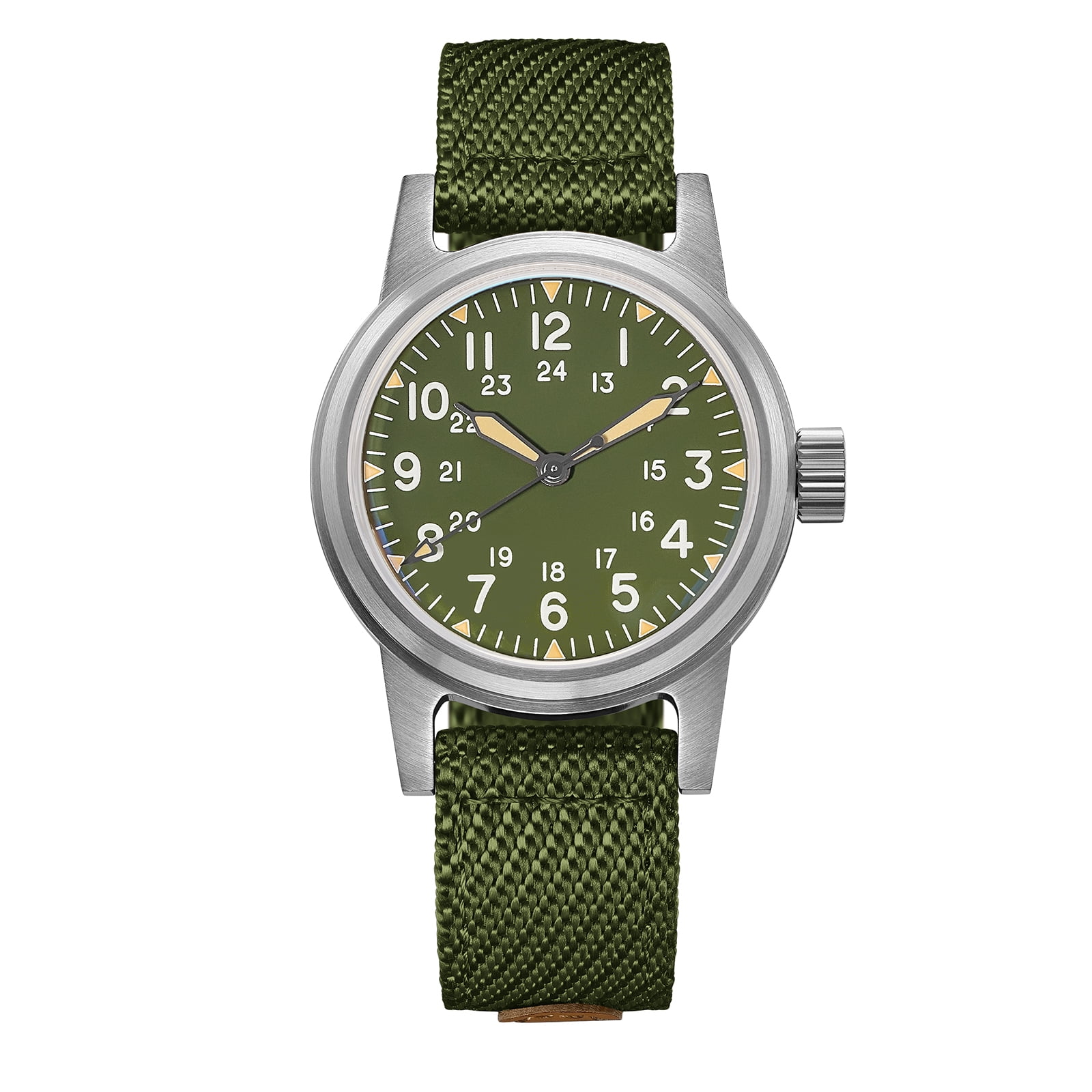ADDIESDIVE Men's Automatic Watch 200M Waterproof Japanese Movement 36mm Small Case Military Vintage Stainless Steel Nylon Strap Luminous Analog Wrist Watch for Men