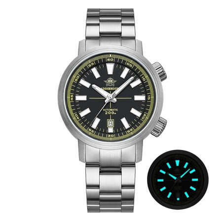 ADDIESDIVE Men's Automatic Watch， 200M Waterproof Professional Dive Watch with Sapphire Crystal & Blue Lume， Stainless Steel Wristwatch for Men AD2093