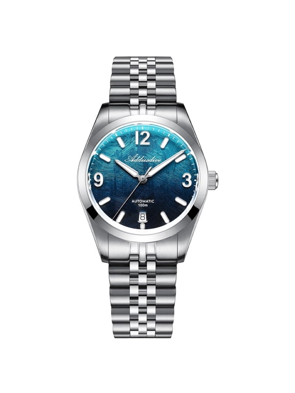Men's 39mm Stainless Steel Automatic Wristwatch Synthetic Sapphire Crystal Japanese Movement BGW9 Lume 100m Waterproof, Blue