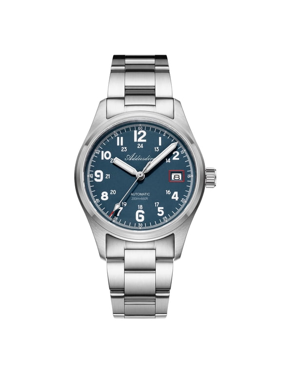 Men's Automatic Watch NH35A Movement Dive Watch 200M Waterproof 316L Stainless Steel Sapphire Crystal Luminous Analog Wristwatch for Men Blue Dial