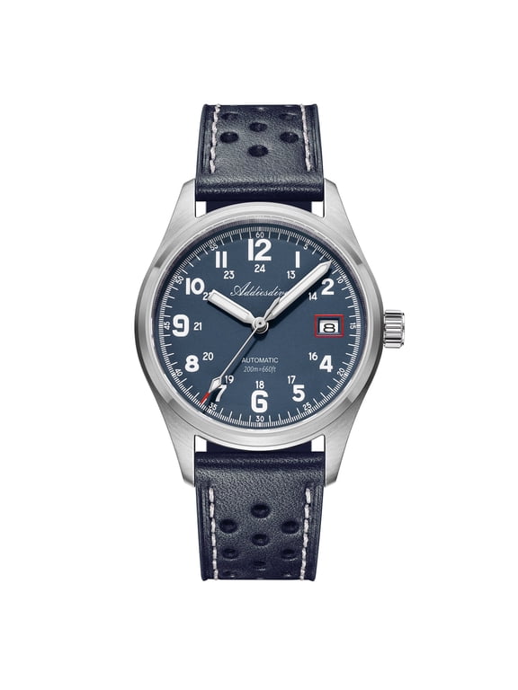 Men's Automatic Watch NH35A Movement Dive Watch 200M Waterproof Sapphire Crystal Luminous Analog Wristwatch for Men Leather Band