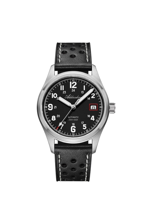 Men's Automatic Watch NH35A Movement Dive Watch 200M Waterproof Sapphire Crystal Luminous Analog Wristwatch for Men Leather Band