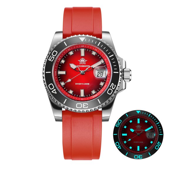 ADDIESDIVE Men's Dive Watch - 200M Waterproof, Japanese Quartz Movement, Ceramic Bezel, BGW9 Blue Luminous, 41mm Stainless Steel Dive Watch for Men