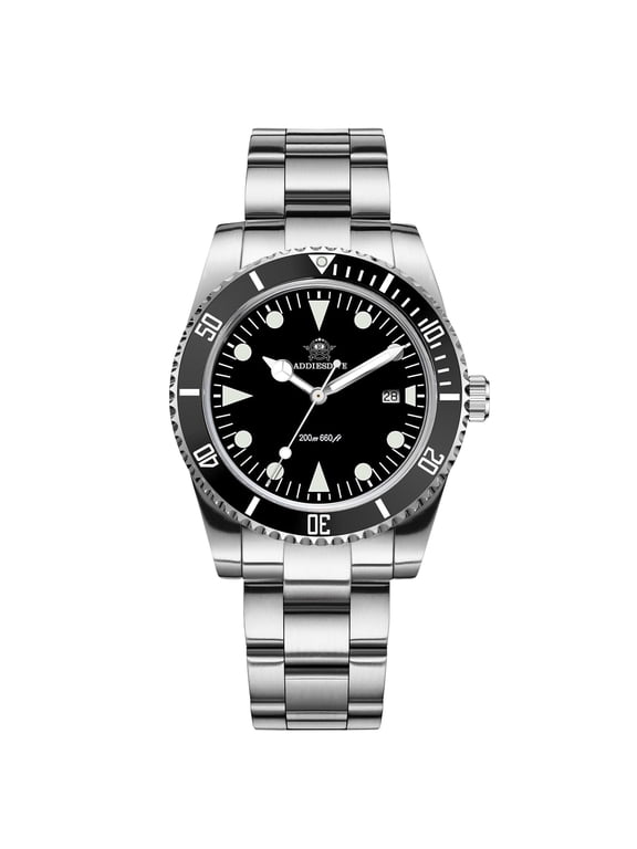 Men's Dive Watch 200M Waterproof, Ultra-Thin 12mm, Japanese Quartz Movement Watches, Ceramic Bidirectional Bezel, BGW9 Luminous, K1 Curved Crystal, 316L Stainless Steel