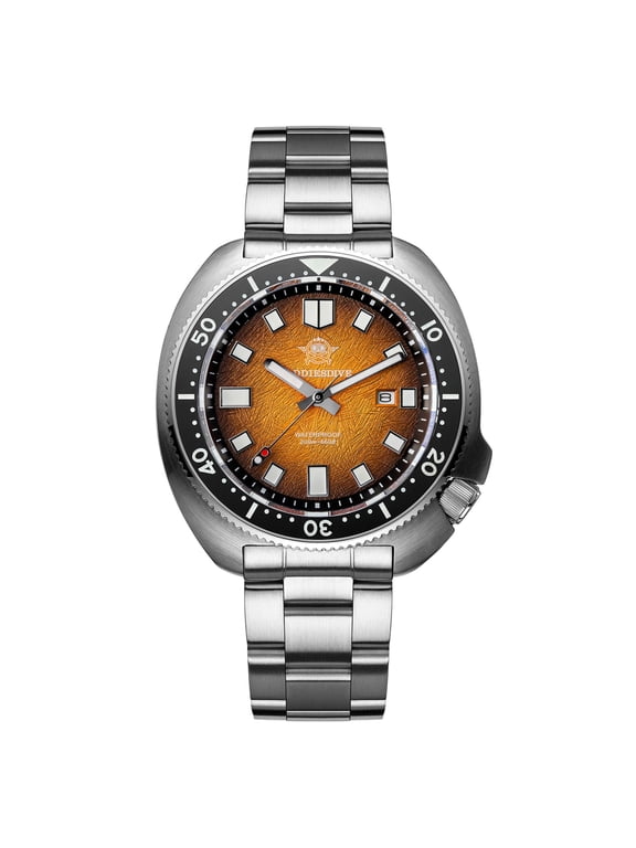 Men's Dive Watch, 200m Waterproof Quartz Watch, Synthetic Sapphire Crystal, Ceramic Bezel, Luminous, Stainless Steel