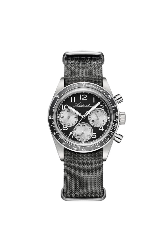 Men's Dive Watch Chronograph, 100m Waterproof, Japanese VK63 Quartz Movement, Ceramic Bezel, Luminous, 37mm Stainless Steel Watch