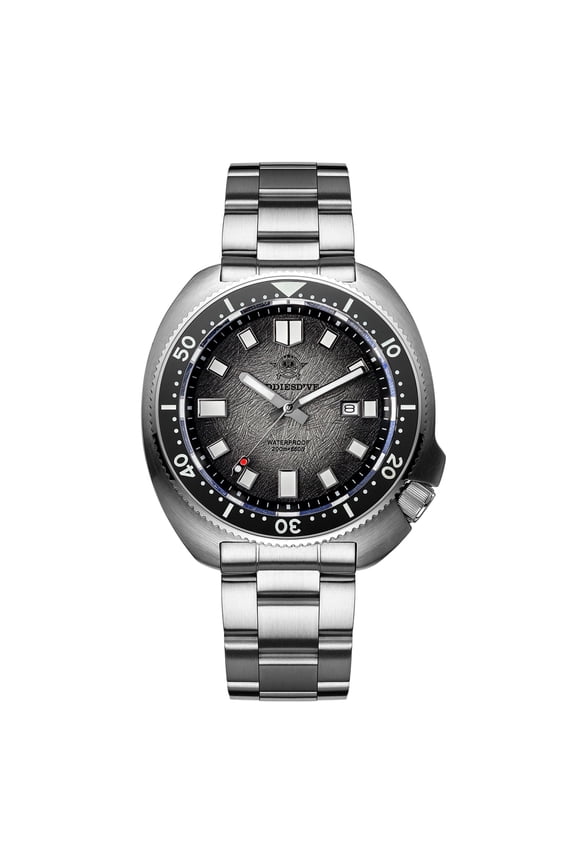Men's Luxury Dive Watch, 200M Waterproof Sapphire Crystal Ceramic Bezel Watch, Japanese Quartz Movement, Blue Luminous, Stainless Steel