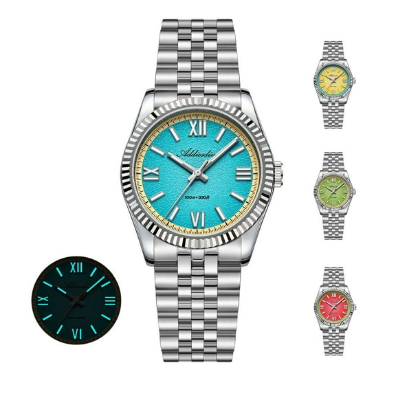 ADDIESDIVE Men's Watch Sapphire Crystal 100m Waterproof for Swimming, Japanese Quartz Movement with Sweep Second Hand, 316L Stainless Steel, Super Luminous Luxury Dive-Style Watch