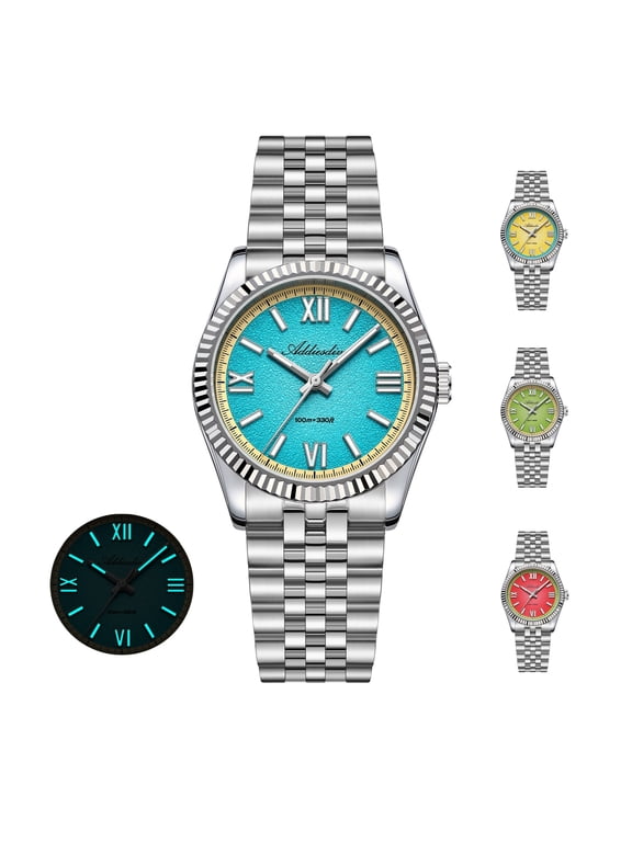 Men's Watch Sapphire Crystal 100m Waterproof for Swimming, Japanese Quartz Movement with Sweep Second Hand, 316L Stainless Steel, Super Luminous Luxury Dive-Style Watch
