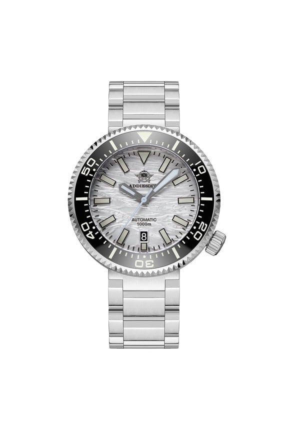 Men's Professional 1000m Waterproof Automatic Dive Watch, NH35 Movement, Sapphire Crystal, Ceramic Bezel - White